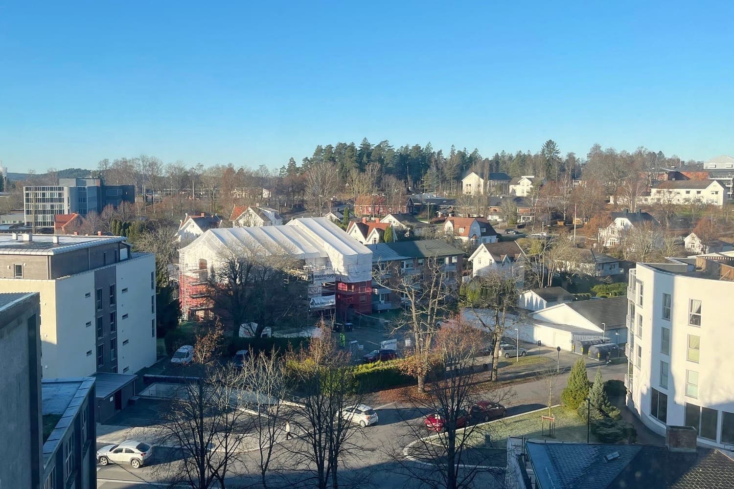 Her ser du utsikten du vil få fra leilighet B607 (3-roms på 67 m²).